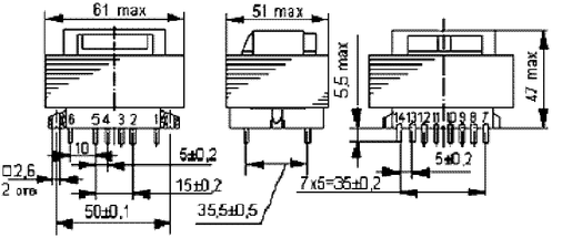 Габаритные размеры трансформатора ТП-115